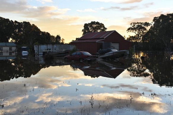 Submerged parts of the north-west growth area following the Sydney floods.