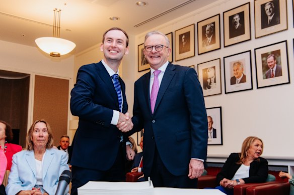 David Moncrieff is welcomed to parliament on Friday by the prime minister. 