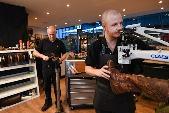 John Coburn, owner of The Cobblers Last and cobbler Harrison Canton.