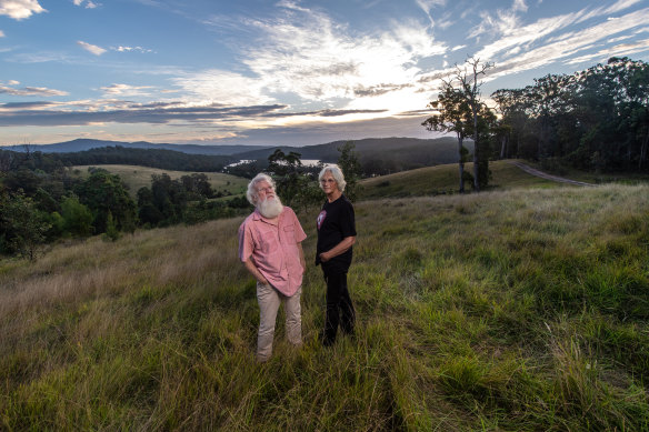 Pascoe and wife Lyn Harwood on their farm Yumburra, near Mallacoota in East Gippsland.