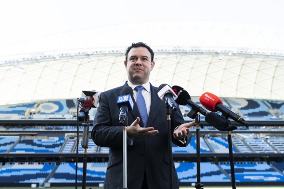 A bitter-sweet moment for Stuart Ayres. Soon after unveiling the new Allianz stadium he had backed so stridently, he had to resign from the ministry.