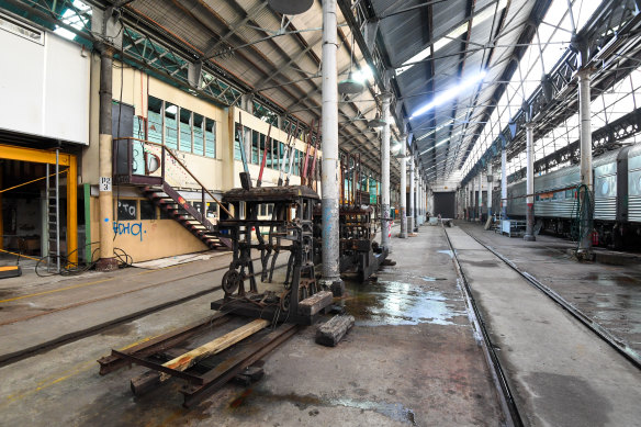 Inside the 135-year-old Paint Shop Building. 
