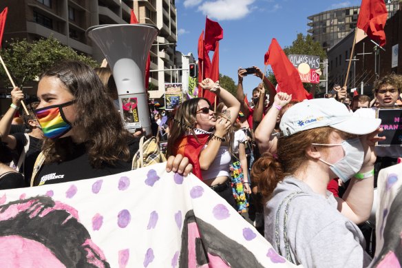 A protest on Oxford Street highlighted discrimination against LGBTQI+ , BLM and changes to the religious freedom discrimination bill. 