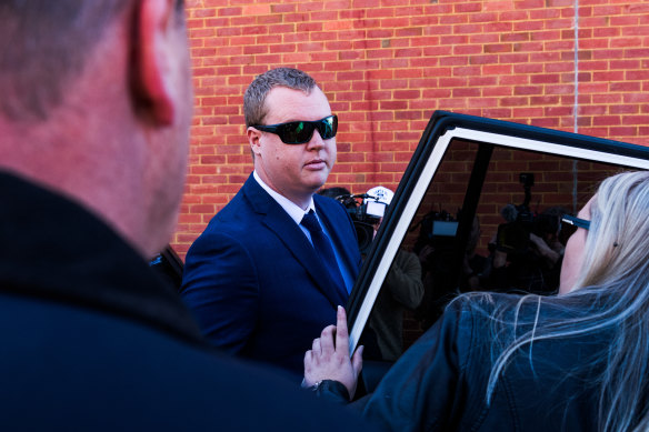 Kristian White leaves Cooma Court.