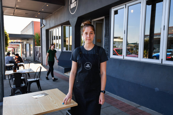 Elizabeth Maskiell owner of  Raw Harvest cafe in Newborough.