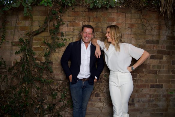 Karl Stefanovic and Allison Langdon at Channel Nine's Willoughby studios on Friday.