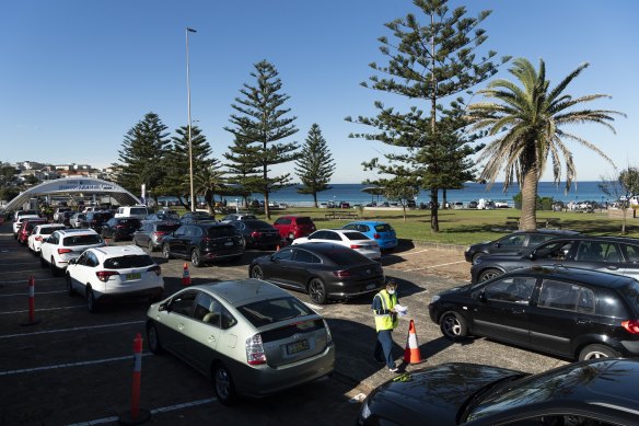 The Bondi Beach COVID-19 testing clinic on Thursday.