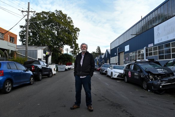 Marrickville resident Scott Brunsdon is on a crusade to rid his street of dumped cars and smash repair wrecks.