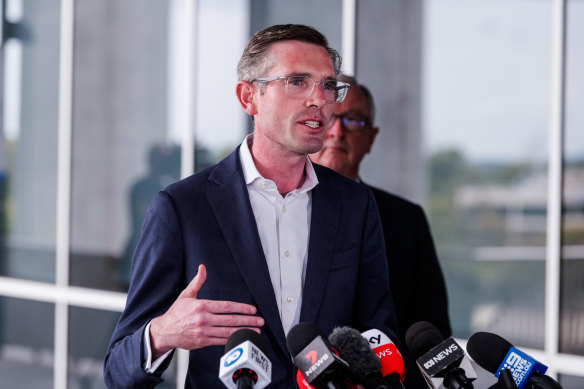 NSW Premier Dominic Perrottet apologised on Wednesday for the long COVID-19 PCR testing queues.