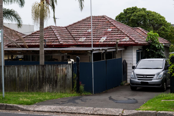 The Mona Vale house was hit with a Molotov cocktail on Sunday night.