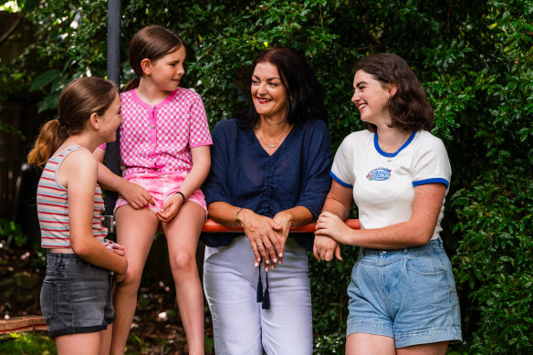 Liz Henry of Cremorne with her three daughters Maddie, Tegan and Charlotte.