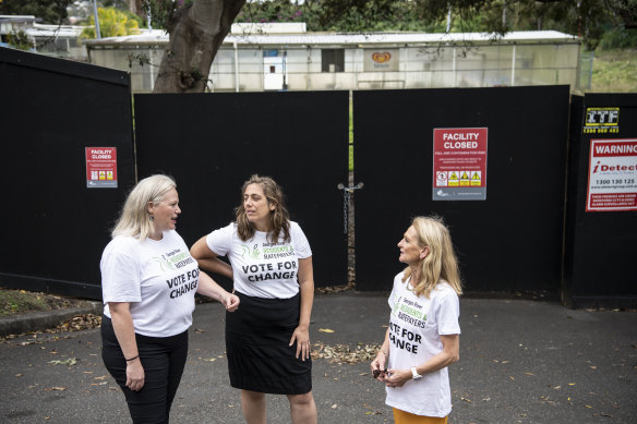 From left, Elise Borg, Christina Jamieson and Natalie Mort  of the Georges River Residents and Ratepayers Party.