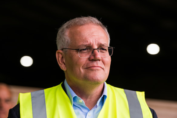 Prime Minister Scott Morrison campaigning in Tasmania on Thursday.