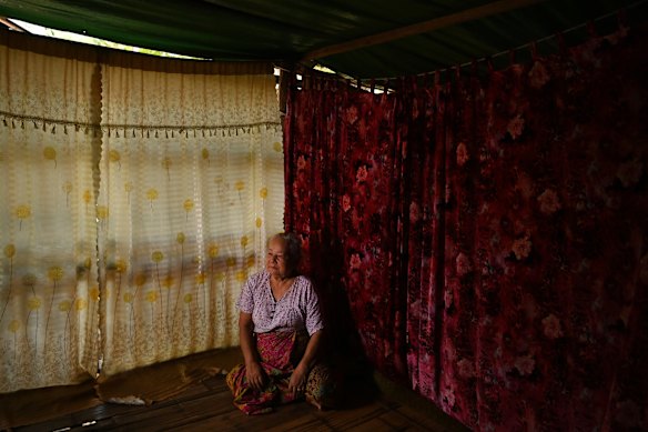 Myanmar refugee Naw Nu in her home of 30 years in Mae La camp. 