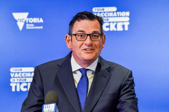 Premier Daniel Andrews at a press conference earlier this week.