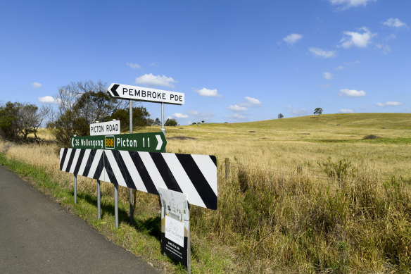 Paddocks along Picton Road, Wilton, where the future residential development is proposed.