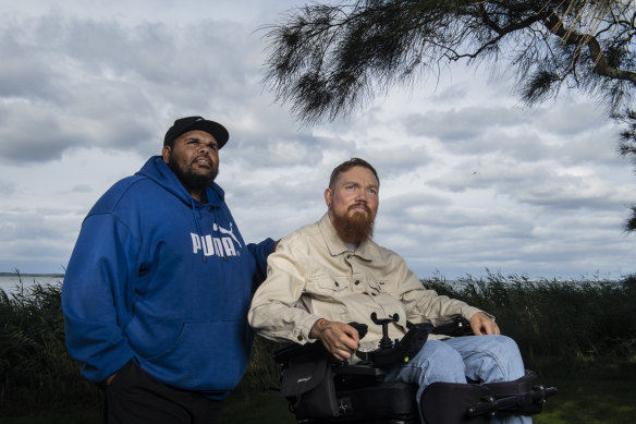 Daryl Carr with Jake Briggs, who runs  Culture Connex on the NSW Central Coast. 