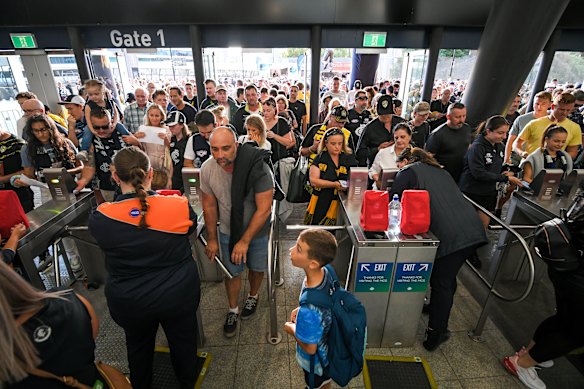 Fans arriving at the ground tonight.