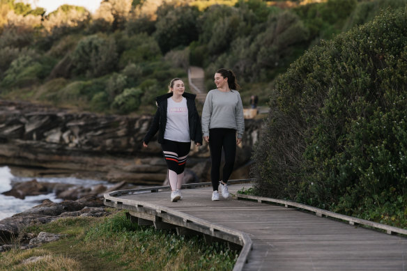 Skye Jones and Ruby Nielsen, friends since high school and now at university together, on the northern beaches walking tracks.