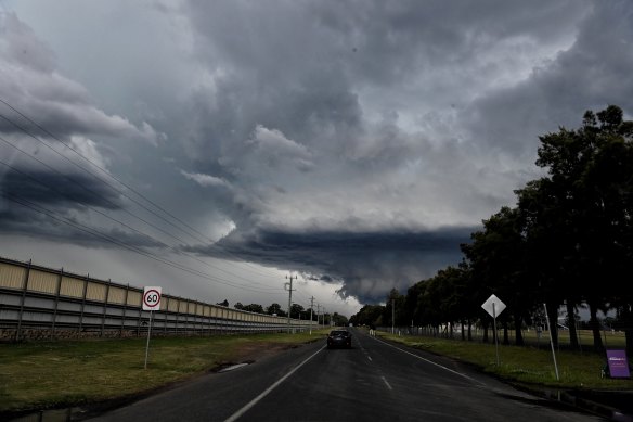 A powerful supercell storm tore through Sydney’s north-west suburbs, bringing large hailstones.