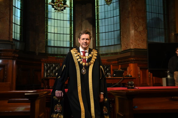 Reece in his lord mayoral robes during the week.