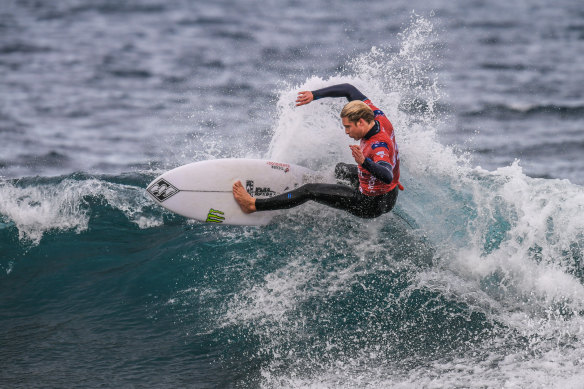 Ethan Ewing in action at Bells Beach earlier this year.