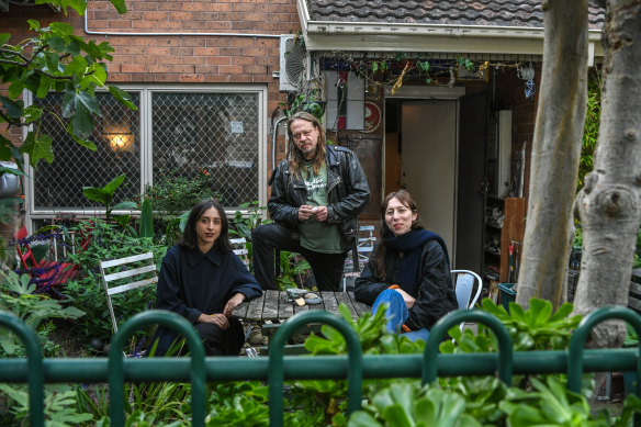 L-R Celeste de Clario Davis (filmmaker), William Gwynne (activist and documentary subject), Lucie McMahon (filmmaker)