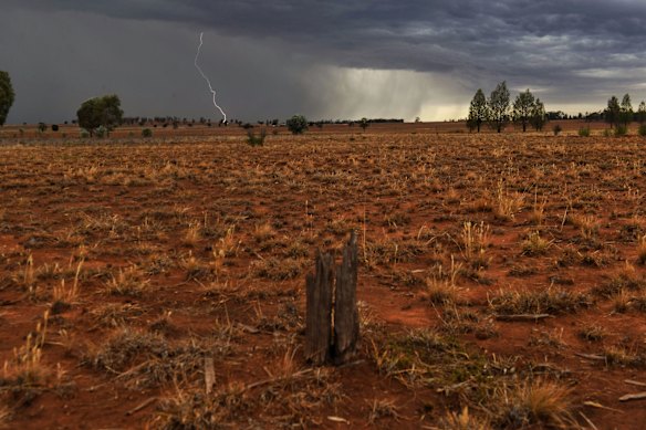 Storms roll through the parched landscape near West Wyalong in 2020.