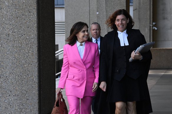 Lisa Wilkinson and her barrister Sue Chrysanthou, SC, outside the Federal Court in Sydney on Thursday.