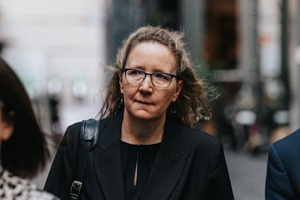 Sarah Vandenbroek leaves the Royal Commission on Antisemitism and Social Cohesion after giving evidence today.