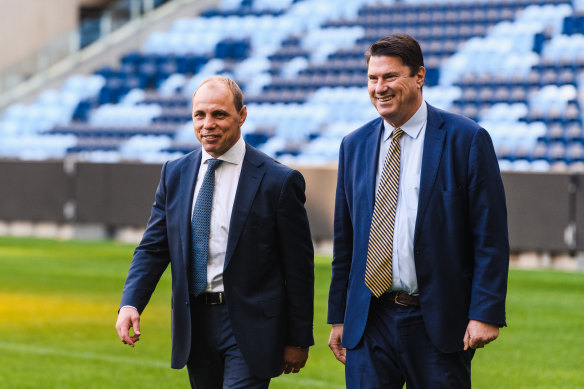 Rugby Australia chairman Hamish McLennan and CEO Phil Waugh.