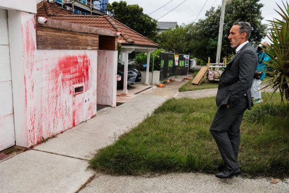 Jewish community leader Alex Ryvchin visited his former home hours after the attack last week.