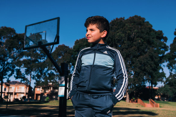 Omar Kahil, 9, is an only child. His mother ordered him a basketball online to play with during lockdown but when it finally arrived, the hoop had been removed from the local park.