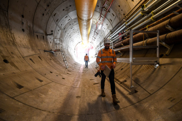 Two tunnel boring machines are now on their way from North Melbourne to Kensington.