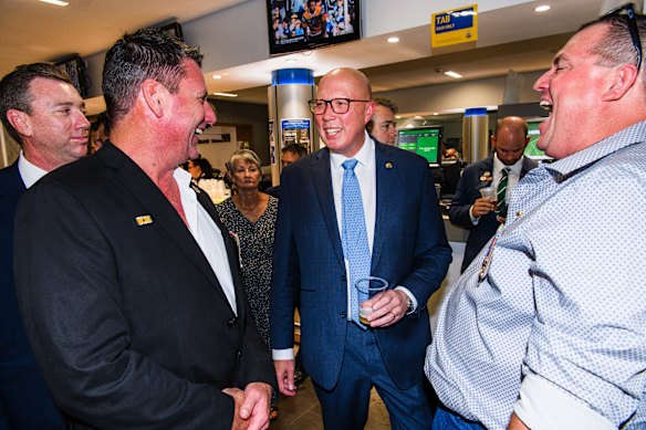 Coalition leader Peter Dutton at the Townsville RSL on Friday. 
