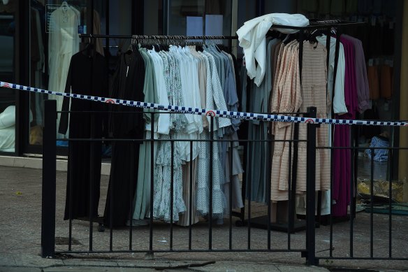 Clothing removed from Hijab House as detectives investigate.