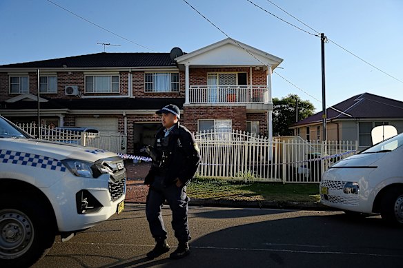 The home in Canley Vale has been cordoned off by police. 