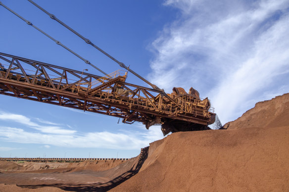 The value of iron ore, Australia’s largest export and a billion-dollar earner for the federal government, has plunged 27 per cent from 18-month highs.