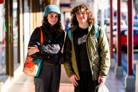 Sienna Mansfield and Jamie Beifus in Main St Lithgow.