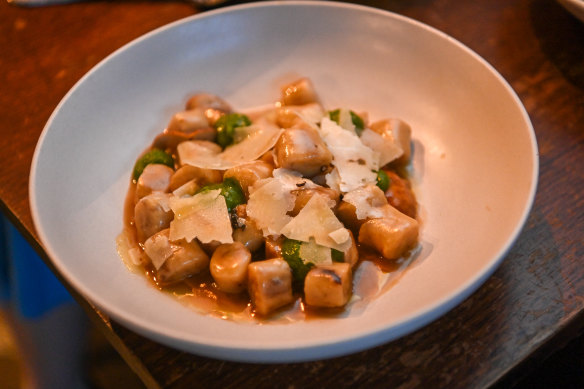 Gnocchi - porcini mushroom, black garlic, and pecorino pepato.