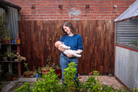 Geelong resident Johanne Martens and her son Leon are part of the surge in populations in some regional centres.