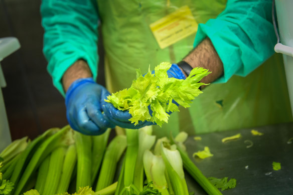 Food prep at St Mary’s House of Welcome.