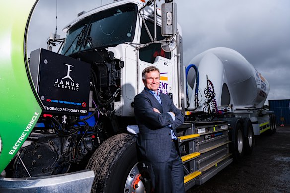 Janus Electric CEO Ian Campbell. The company is unique by using “swappable” battery units to electrify trucks.