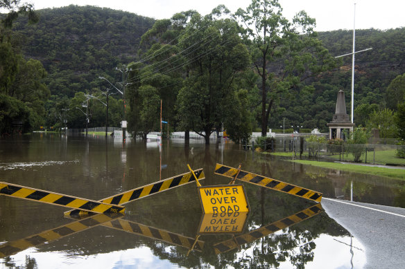 The Hawkesbury River on Old Northern Road in Wisemans Ferry on Friday.