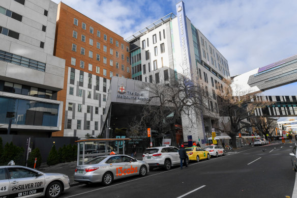 The Royal Melbourne Hospital, which is included in the ‘code brown’ declaration.