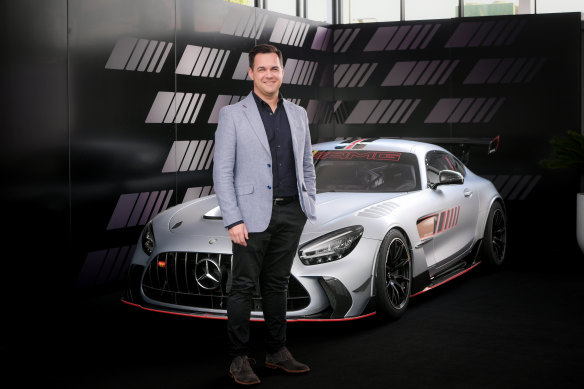 Mercedes-Benz head of brand and media relations Jerry Stamoulis at the company’s ‘Star Lounge’ at the Australian Grand Prix.