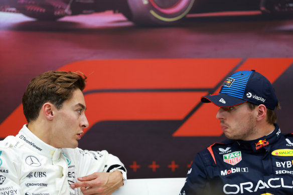 George Russell and Max Verstappen at Qatar Grand Prix.