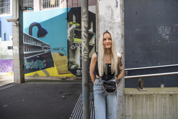 Charli Ronander Berge, a UTS fashion student, was part of the first cohort of international students to return to Sydney this year.