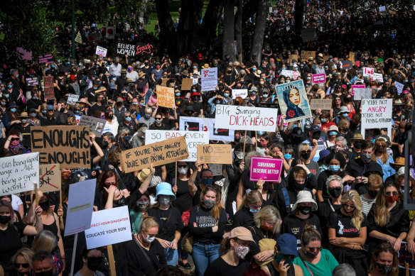 The Melbourne March 4 Justice on Monday heard speeches decrying tolerance of sexual assault of women. 