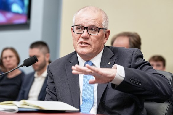 Scott Morrison testifies during a House Select Committee on China on Wednesday, US time.